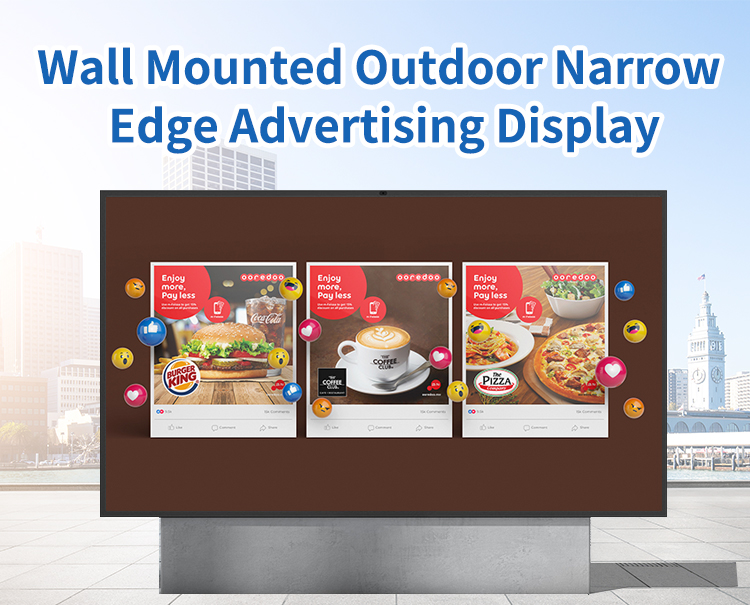 Wall Mounted Outdoor narrow edge advertising display Wall Mounted Outdoor narrow edge advertising display