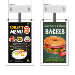 glass frame dual sides hanging display