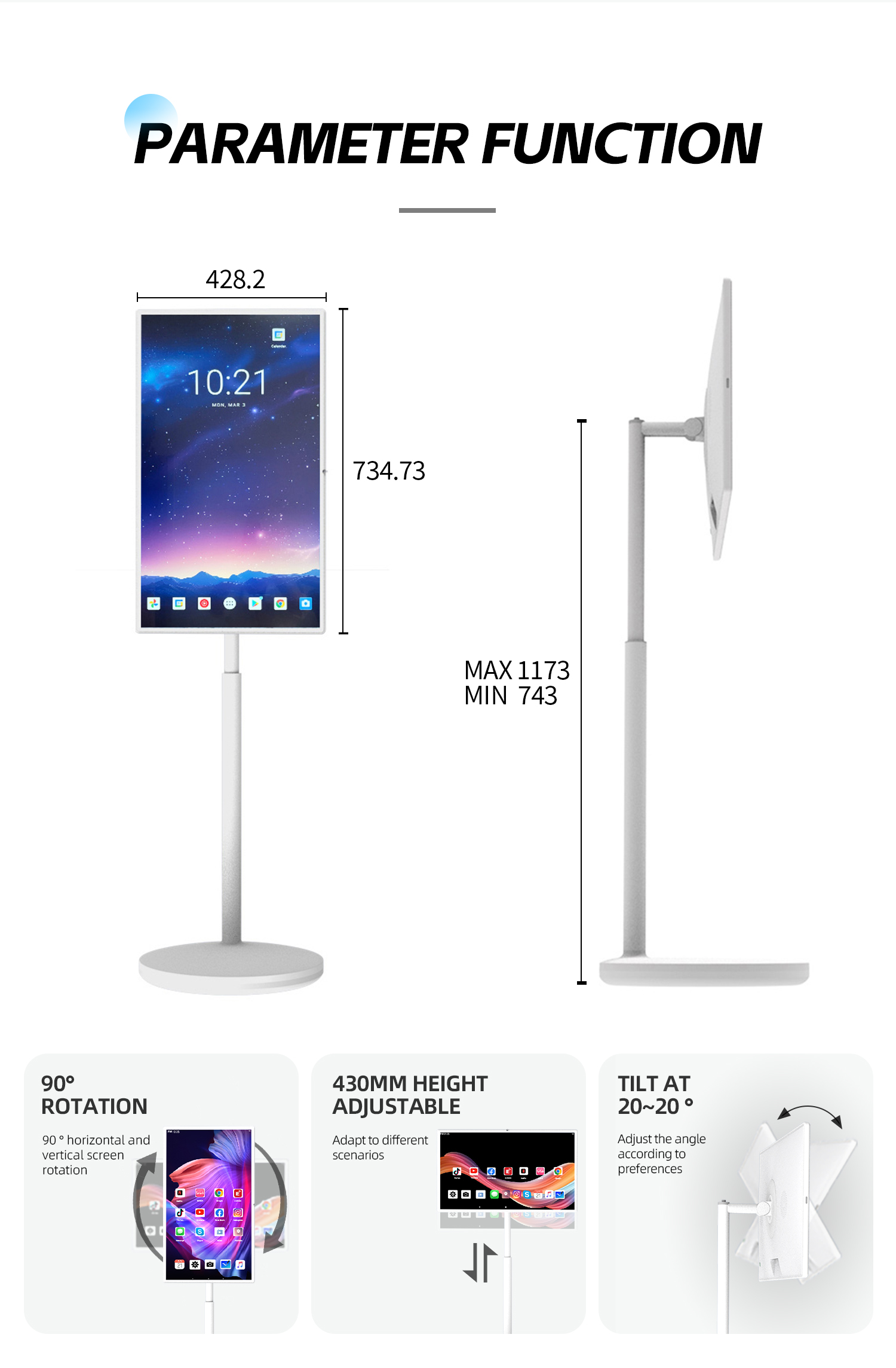 Double-Sided Stretched Bar Display