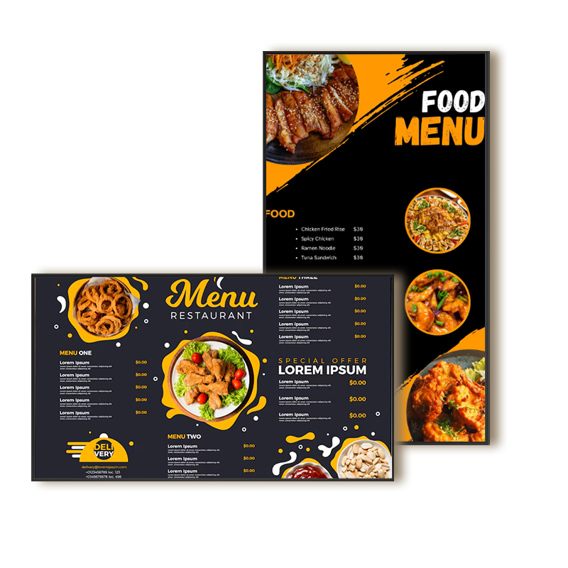 digital menu board for restaurant