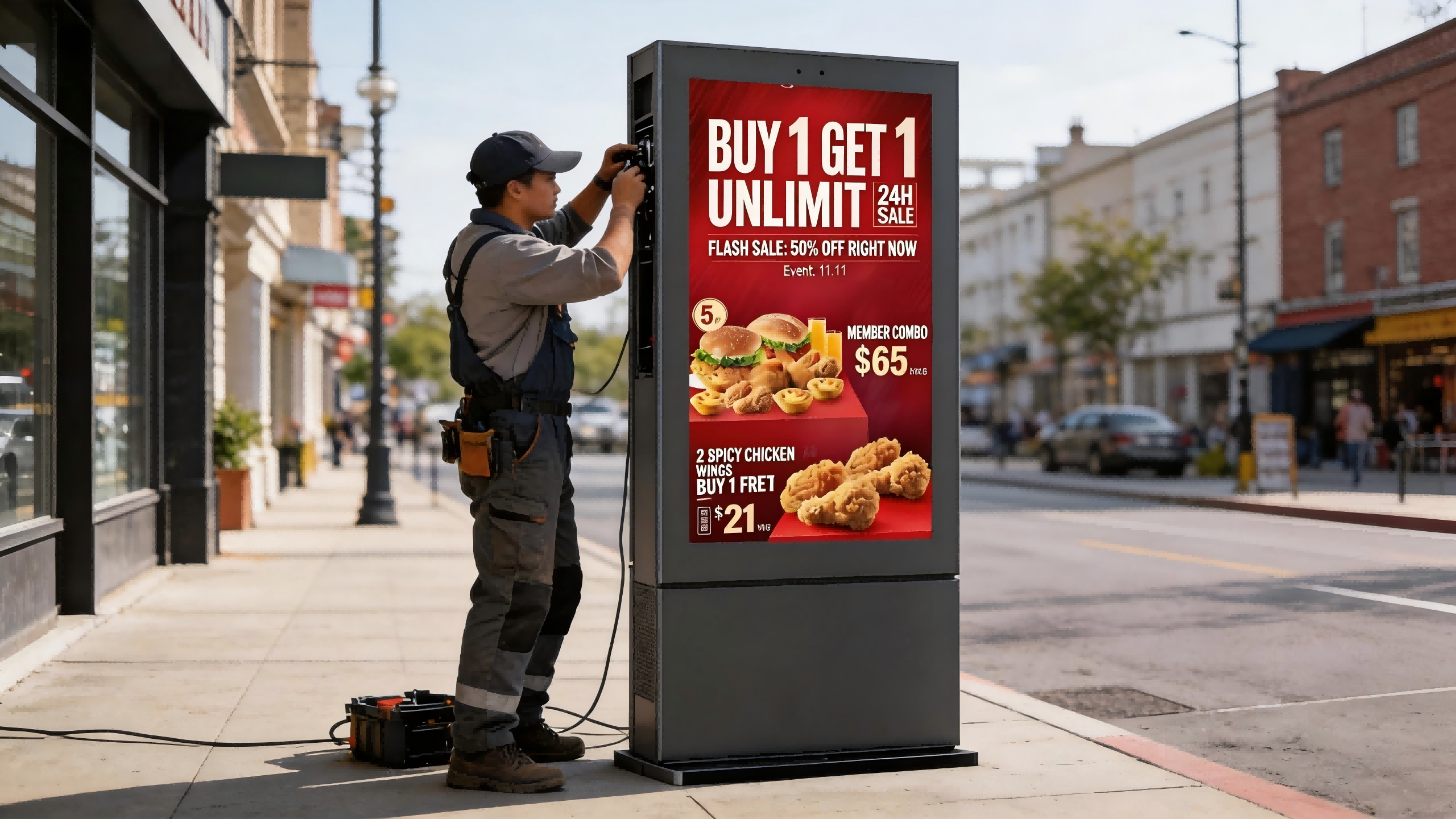 Digital signs in malls